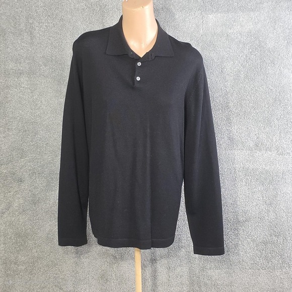Vintage Banana Republic Sweater Mens Medium Extra Fine Italian Merino Polo Y2K - Picture 1 of 7